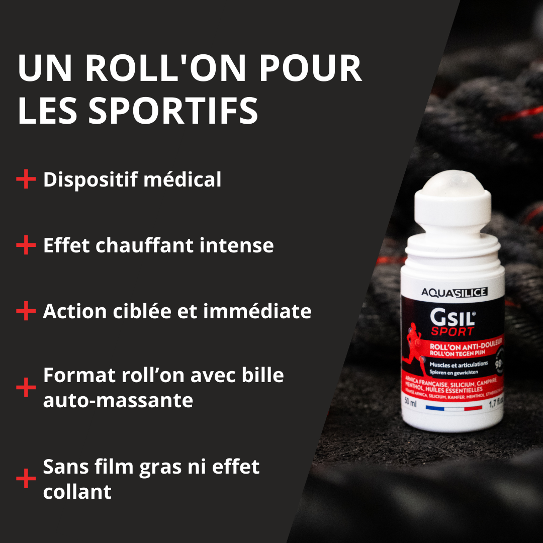 Engagements du Roll on chauffant GSIL pour les muscles et les articulations - préparations sportives