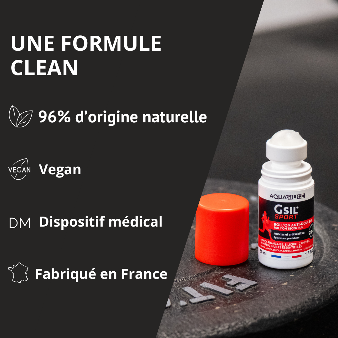 Formule du Roll on chauffant GSIL pour les muscles et les articulations - préparations sportives