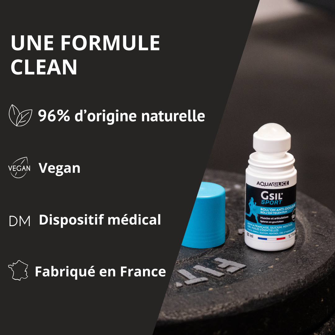 Formule du Roll on GSIL effet froid récupération sportive